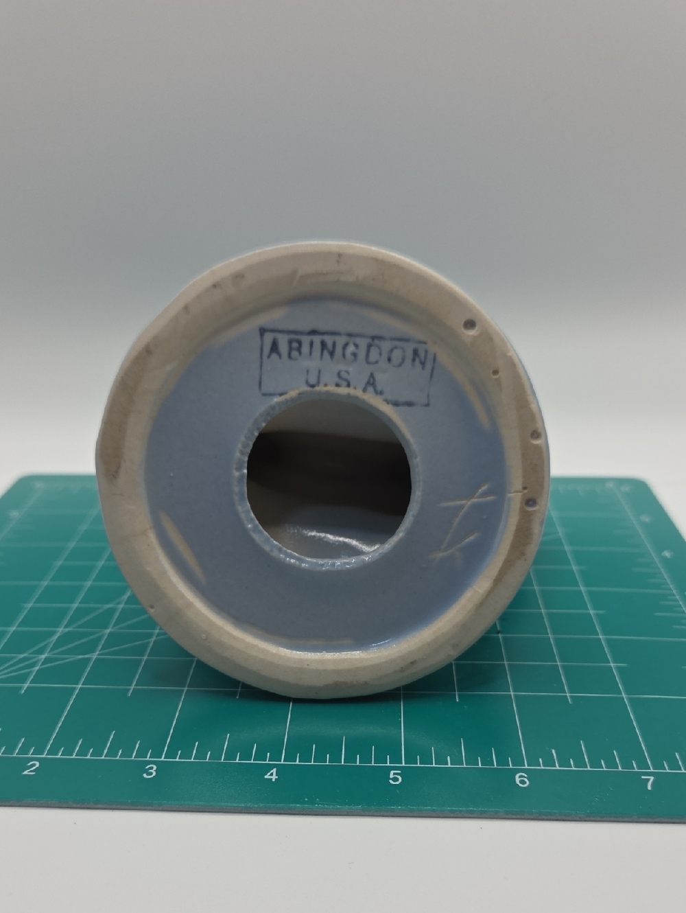 Abingdon Pottery Doulble Candle Holder In Blue. Vintage - Picture 5 of 5
